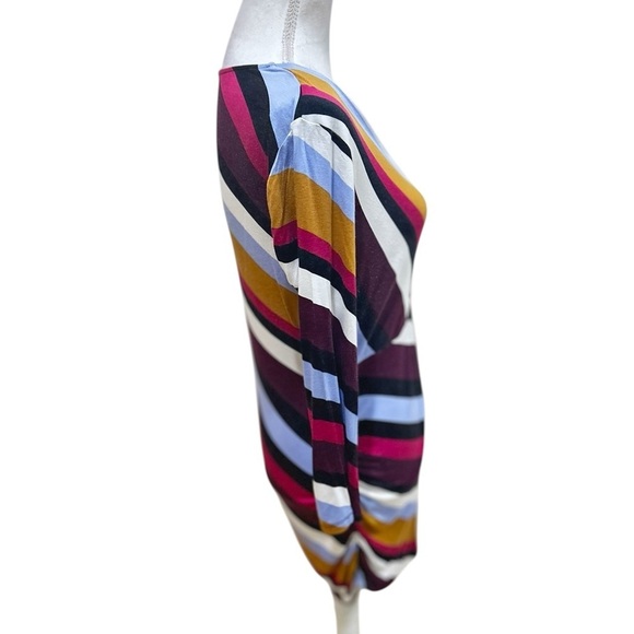 Motherhood Maternity multi Striped Long Sleeve Top ruched side small (maternity) - Picture 7 of 10